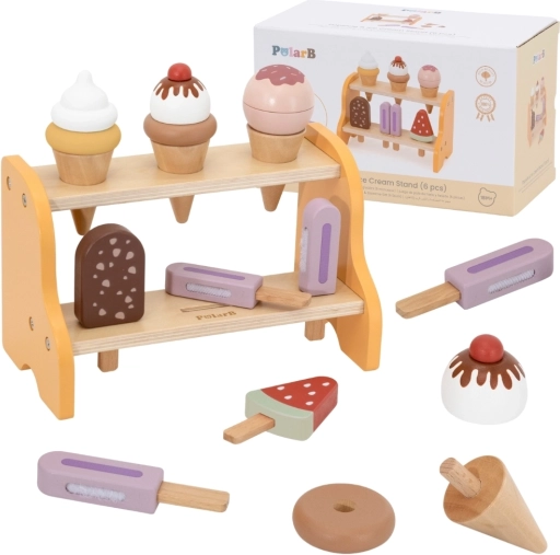 stand de înghețată din lemn VIGA – set de 6 înghețate