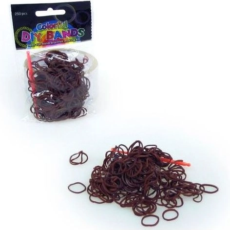 Set de elastice pentru împletirea bijuteriilor – maro (250 buc.)
