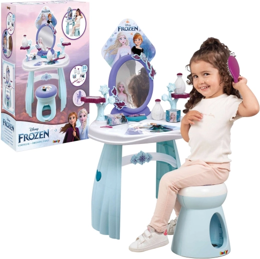 Outlet Disney Frozen măsuță de toaletă cu scăunel și oglindă 2 în 1 + 10 accesorii – ambalaj deteriorat
