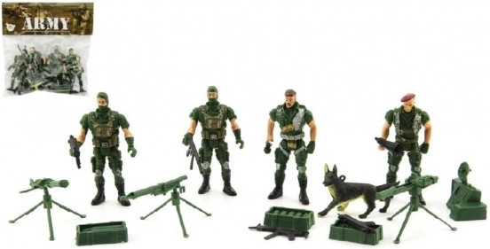 set de soldăței cu accesorii, 4 buc., plastic