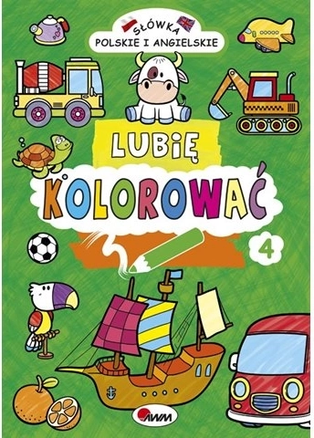 Caiet de colorat pentru copii Lubię kolorować – cuvinte poloneze și englezești