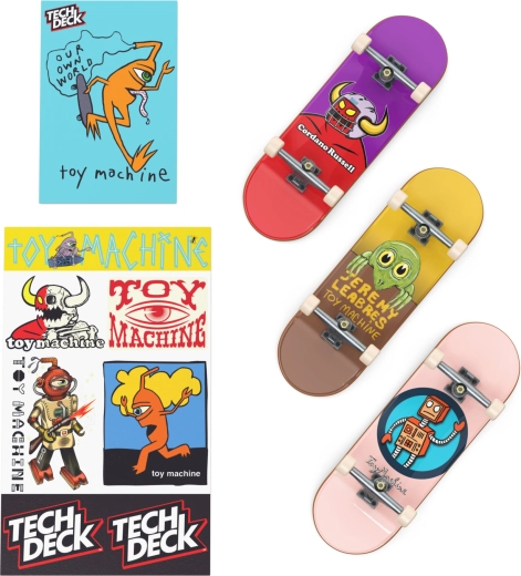 Trei fingerboarduri Toy Machine incluse în pachet