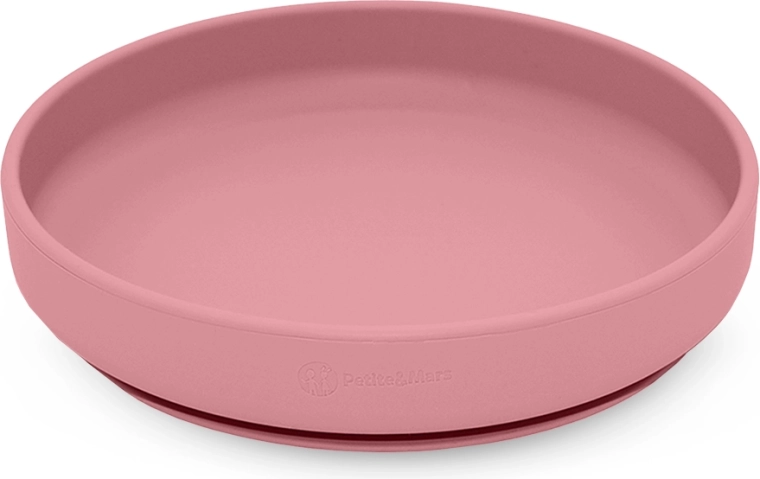Farfurie din silicon cu ventuză Take&Match dusty rose – Petite&Mars