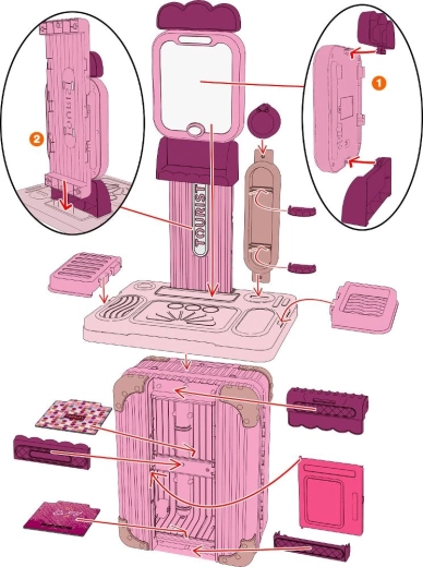 Valiza care se transformă într-un salon