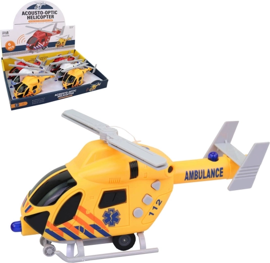 Elicopter de salvare pe baterii cu lumină și sunet - 1 bucată