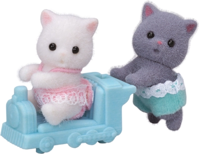 Sylvanian Families pisicuțe persane – gemeni cu trenuleț