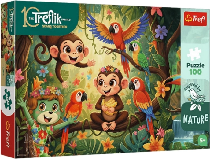 Puzzle Trefl Inspired By Nature Małpki a přátelé, 100 piese