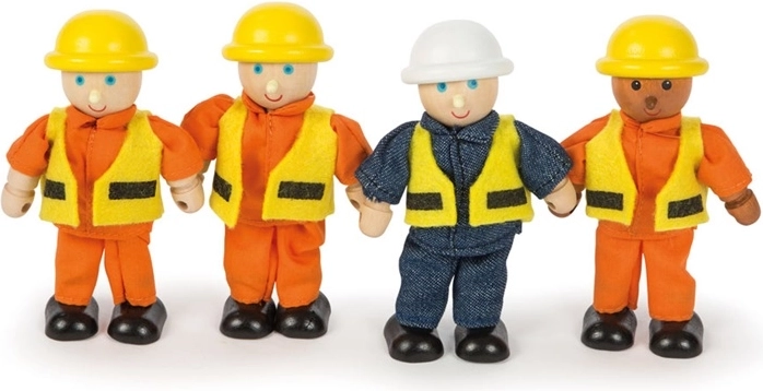 Tidlo figurine din lemn constructori (4 buc.)