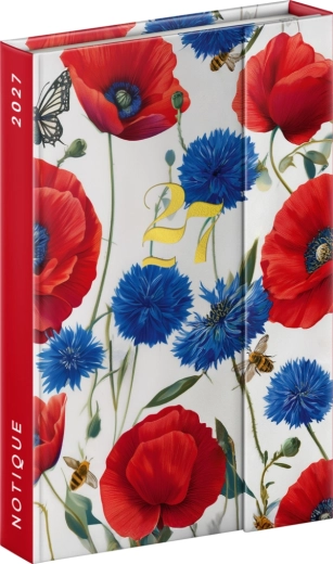 Agenda săptămânală magnetică Notique Poppies 2027, 11 × 16 cm