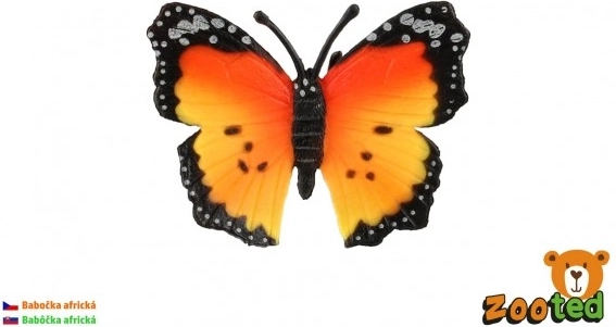 Fluture monarh african din plastic 7 cm – model decorativ