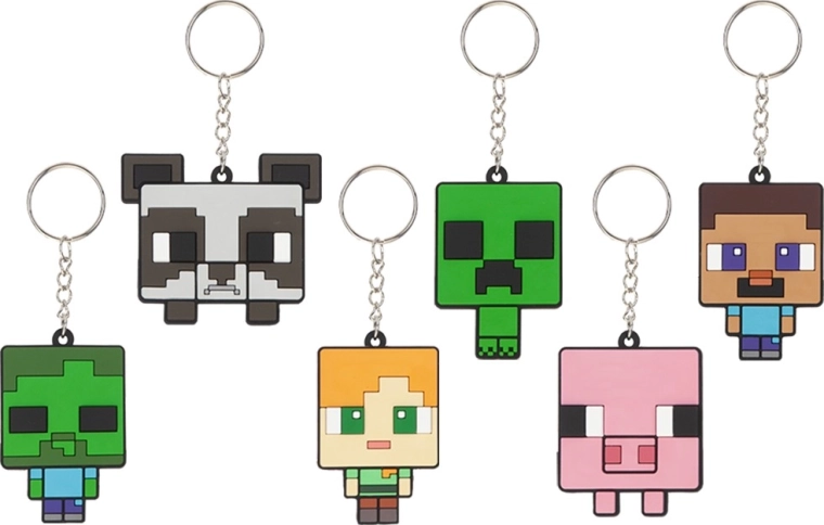 Breloc Minecraft 2D din PVC moale, 6 cm