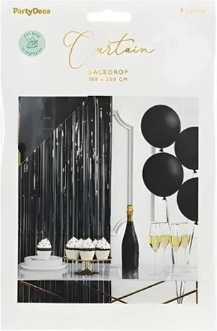 Cortină decorativă pentru petrecere neagră 100 × 200 cm