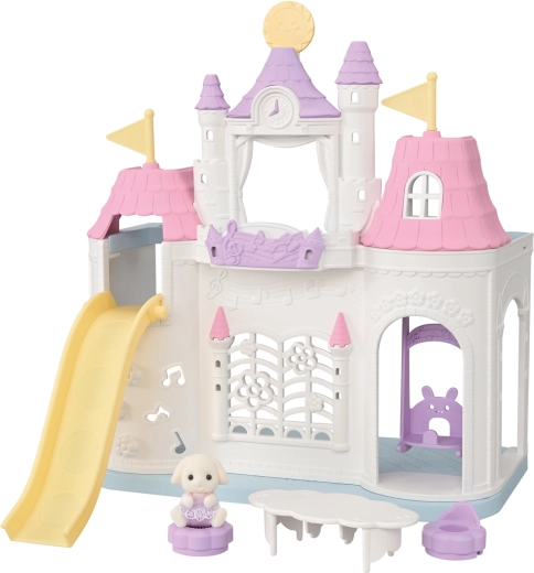Grădinița de Castel SYLVANIAN FAMILIES – castel de joacă cu leagăn și tobogan