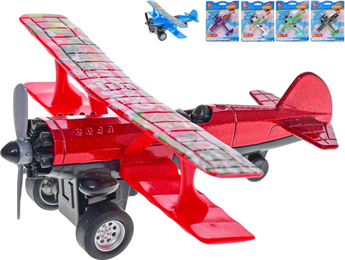 Model de avion metalic cu mecanism pull-back 10 cm