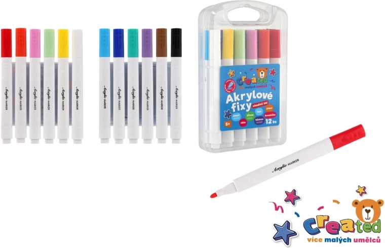 Markere acrilice Creative, set 12 buc.