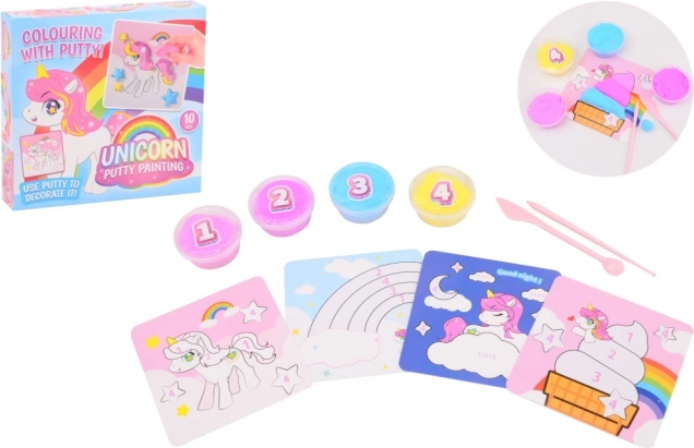 Pictură cu plastilină Unicorn – set creativ pentru copii