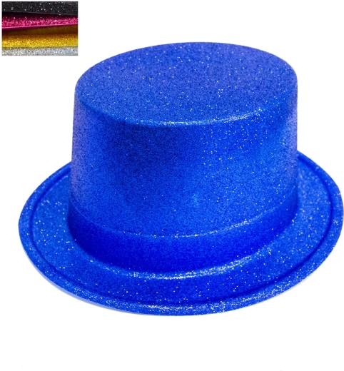 Pălărie de petrecere din plastic cu efect sclipitor cu glitter (mix de culori)