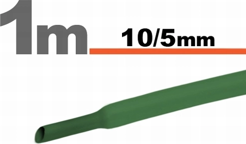 Tub termocontractabil verde 10 / 5 mm