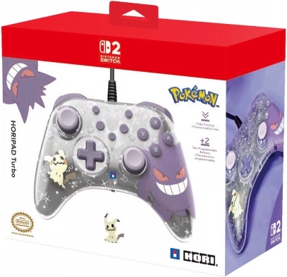 Controller cu fir HORI Horipad Turbo Gengar și Mimikyu pentru Nintendo Switch