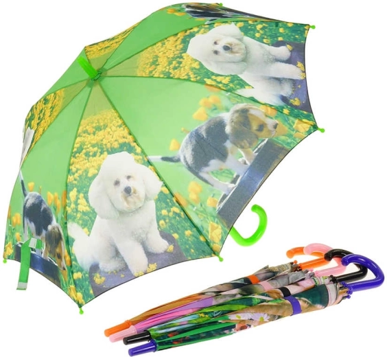 Umbrelă automată pentru copii cu fotoprint cu animale de companie 69 × 100 cm - 1 bucată