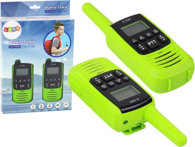 Walkie-Talkie compact verde cu rază de acțiune de 3 km pentru comunicare pe drum