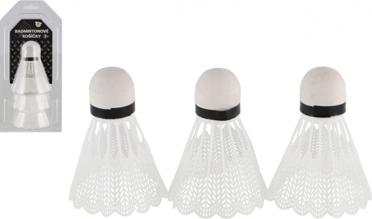 Fluturașe de badminton albe 3 bucăți din plastic