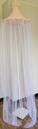 EKO baldachin pentru pătuț din muselină și tul Powder Rose 250 × 300 cm