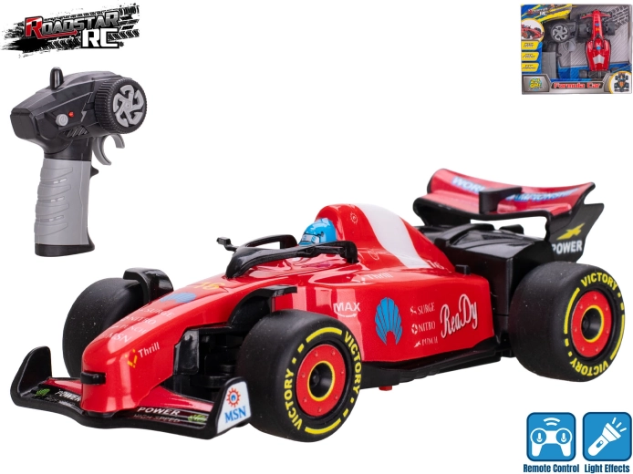 Mașină RC Formula Roadstar cu lumini, 2,4 GHz, roșie, 13,5 cm