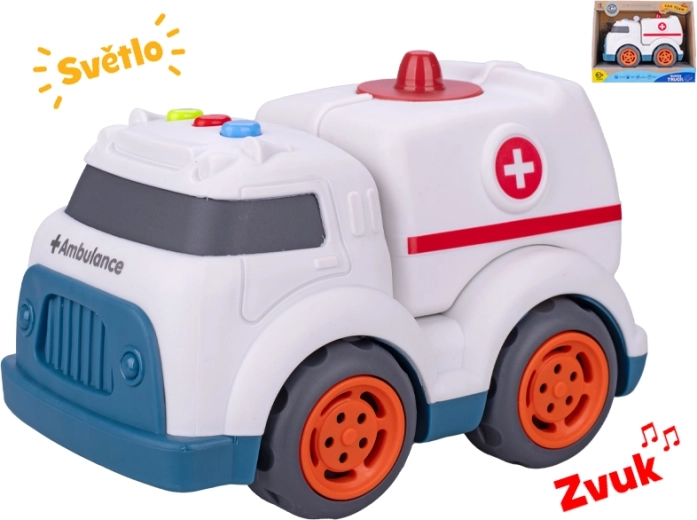 Ambulanță auto cu lumini și sunete 17 cm