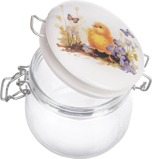 Capac ceramic decorativ cu motiv de puișor