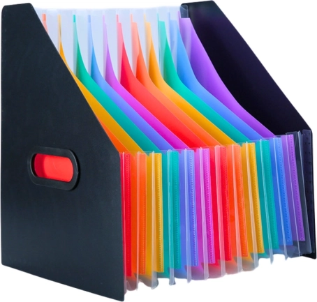 Clasă organizator verticală pentru documente cu file colorate negru A4
