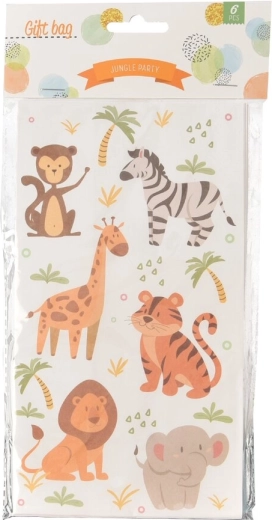 Săculeț cadou Jungle 12 × 8 × 22 cm (6 buc.)