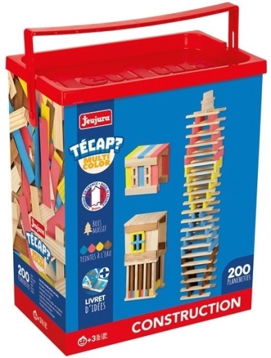 Set de construcție din lemn Jeujura Técap Multicolor 200 de piese