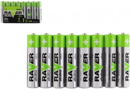 Baterii alcaline AAA 1,5 V – 8 bucăți RAVER