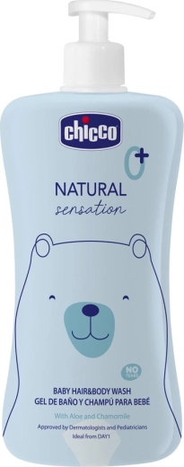 Chicco Natural Sensation șampon pentru păr și corp cu aloe și mușețel 500 ml