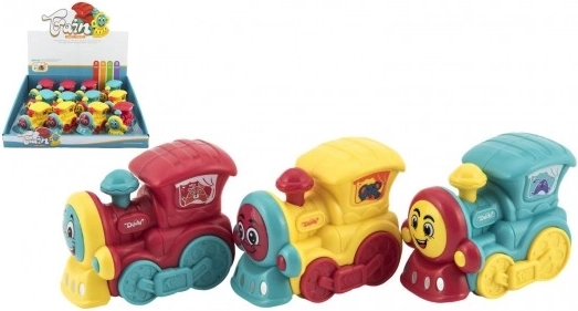 Locomotivă din plastic cu mecanism cu inerție de 8 cm pentru cei mai mici – 3 culori