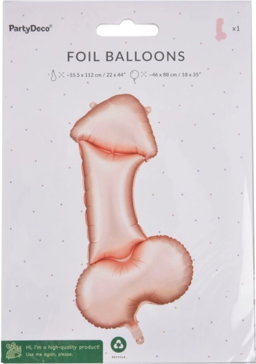 Balon din folie în formă de penis 55 × 112 cm