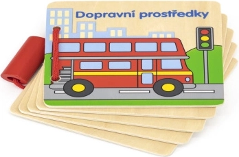 Cărticică din lemn – mijloace de transport (cehă)