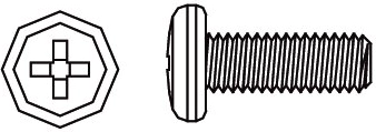 Șurub cu cap bombat și locaș cruciform Jamara M3 × 12 mm - 1 bucată