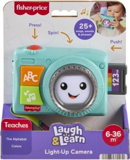 Aparat foto interactiv cu lumini Fisher-Price pentru copii (cehă/slovacă/engleză/maghiară/poloneză)