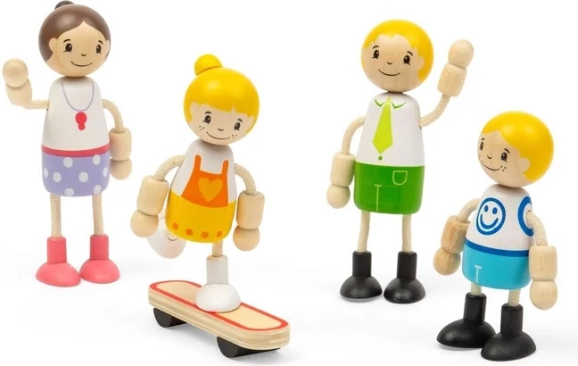 Set de familie cu 4 figurine, inclusiv skateboard