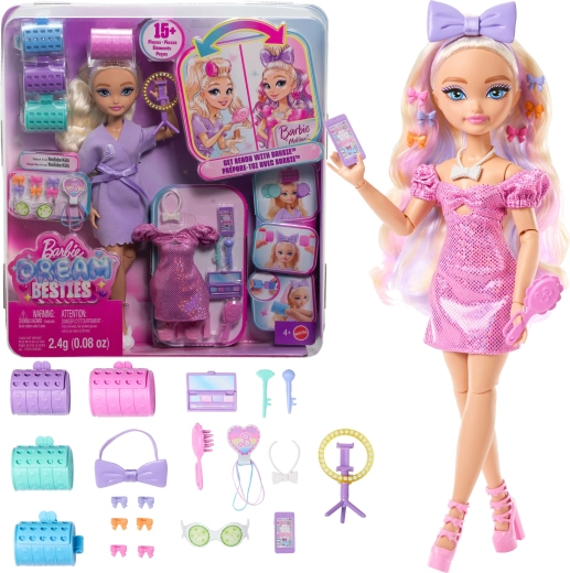 Barbie Dream Besties Get Ready With Me Malibu păpușă de modă cu accesorii