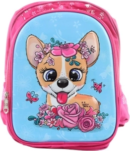 Rucsac pentru copii cu motiv câine și flori