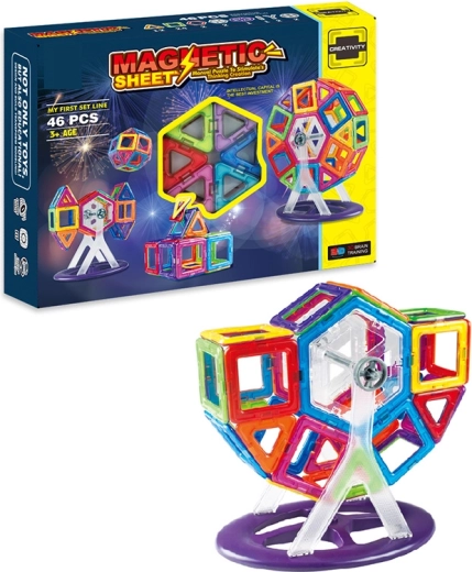 Set de construcție magnetic Sparkys cu 46 de piese