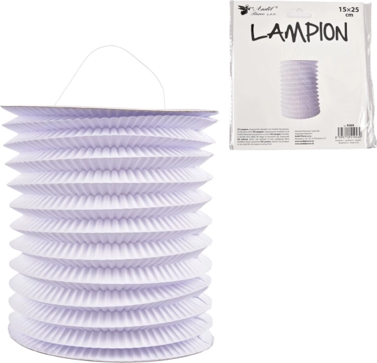 Lampion din hârtie cilindric alb 15 cm