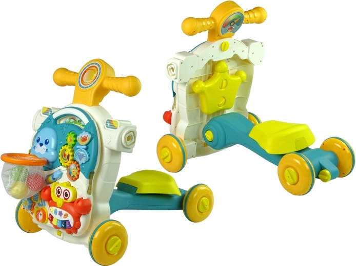 4în1: premergător, măsuță, împingător și trotinetă