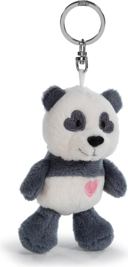 Breloc din pluș cu panda și inimioară 10 cm NICI