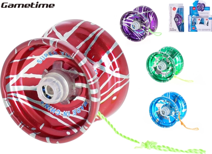Yo-yo metalic Gametime 5,5 cm, mix 4 culori, 12 buc. în cutie