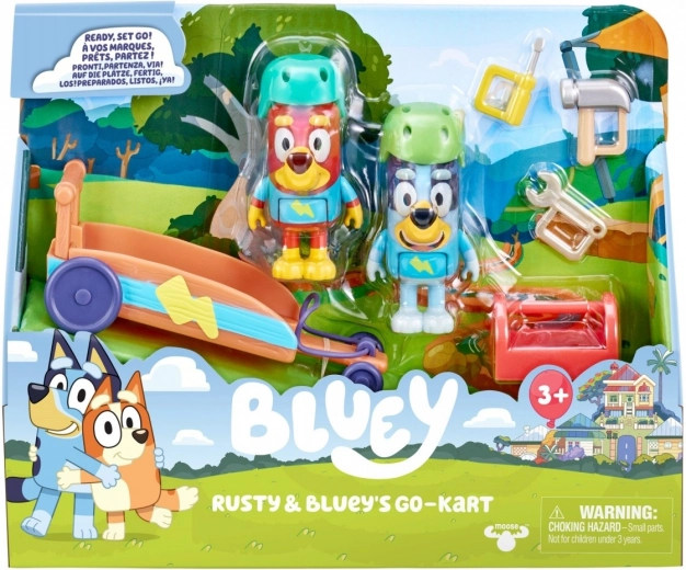Figurine Bluey Gokart cu 2 figurine cățeluși