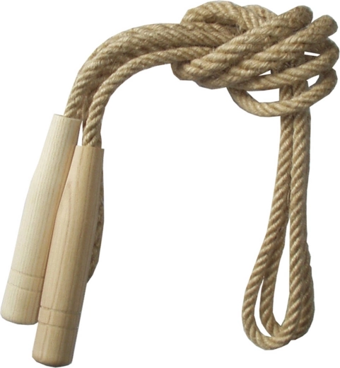 Coardă de sărit din iută cu mânere din lemn 3 m - 1 bucată